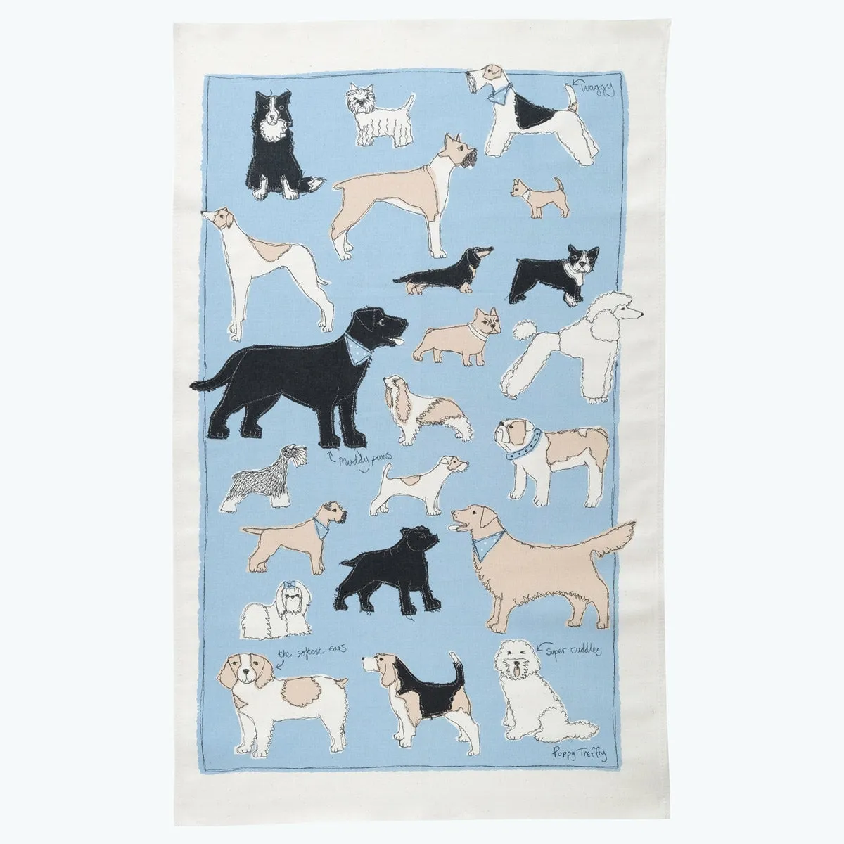 four legged friends tea towel