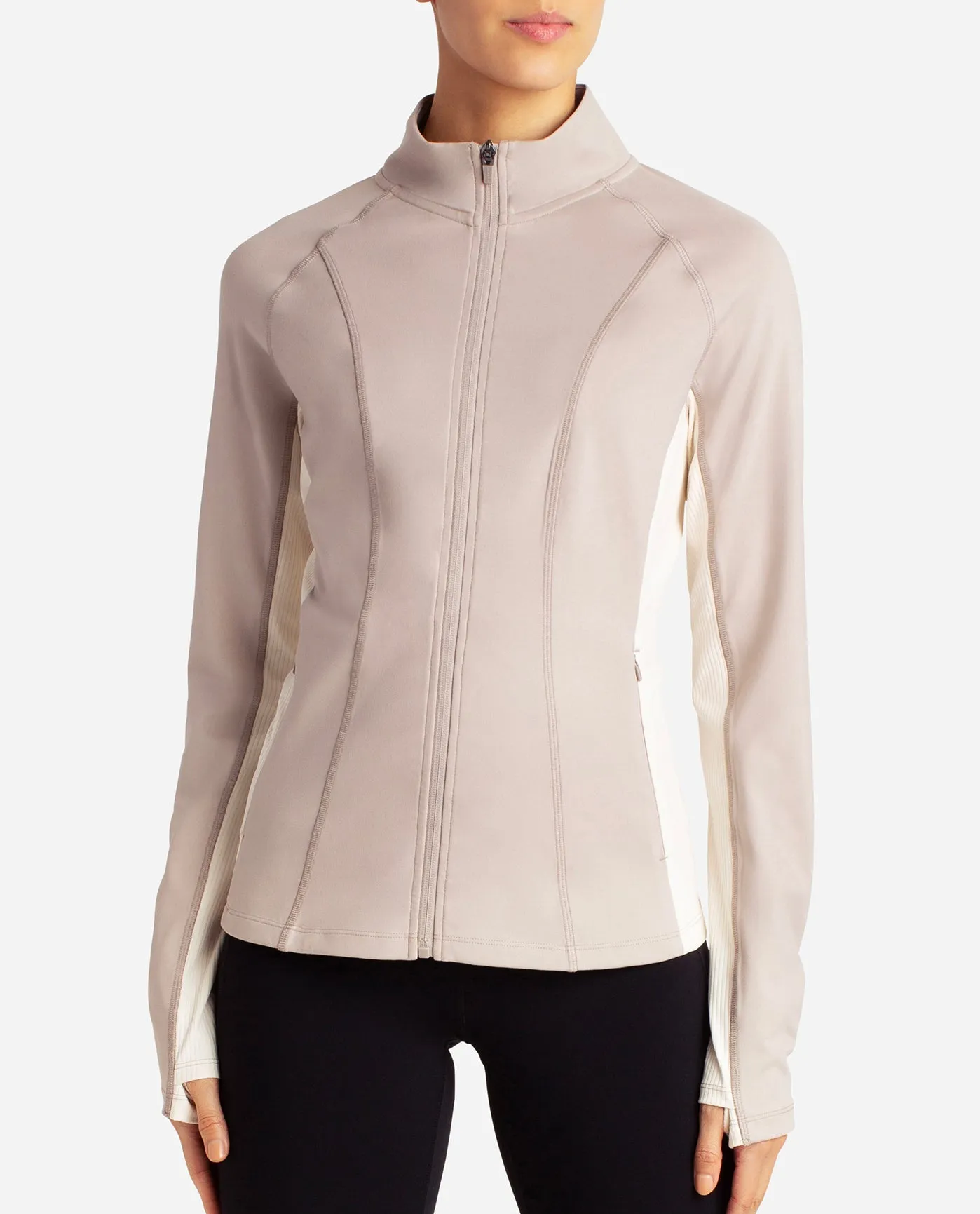 Full-Zip Colorblocked Yoga Jacket