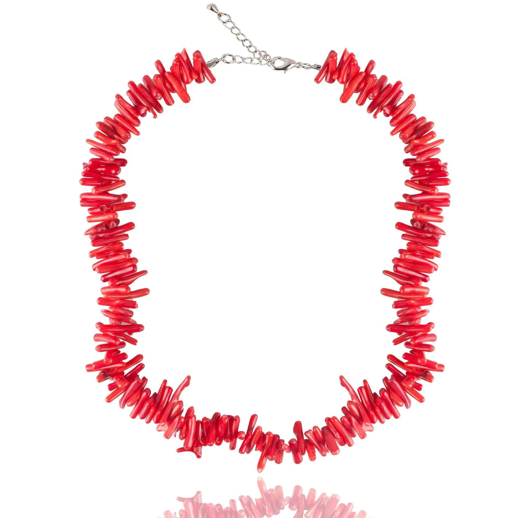 Gift Women's Necklace Natural Stone Red Coral