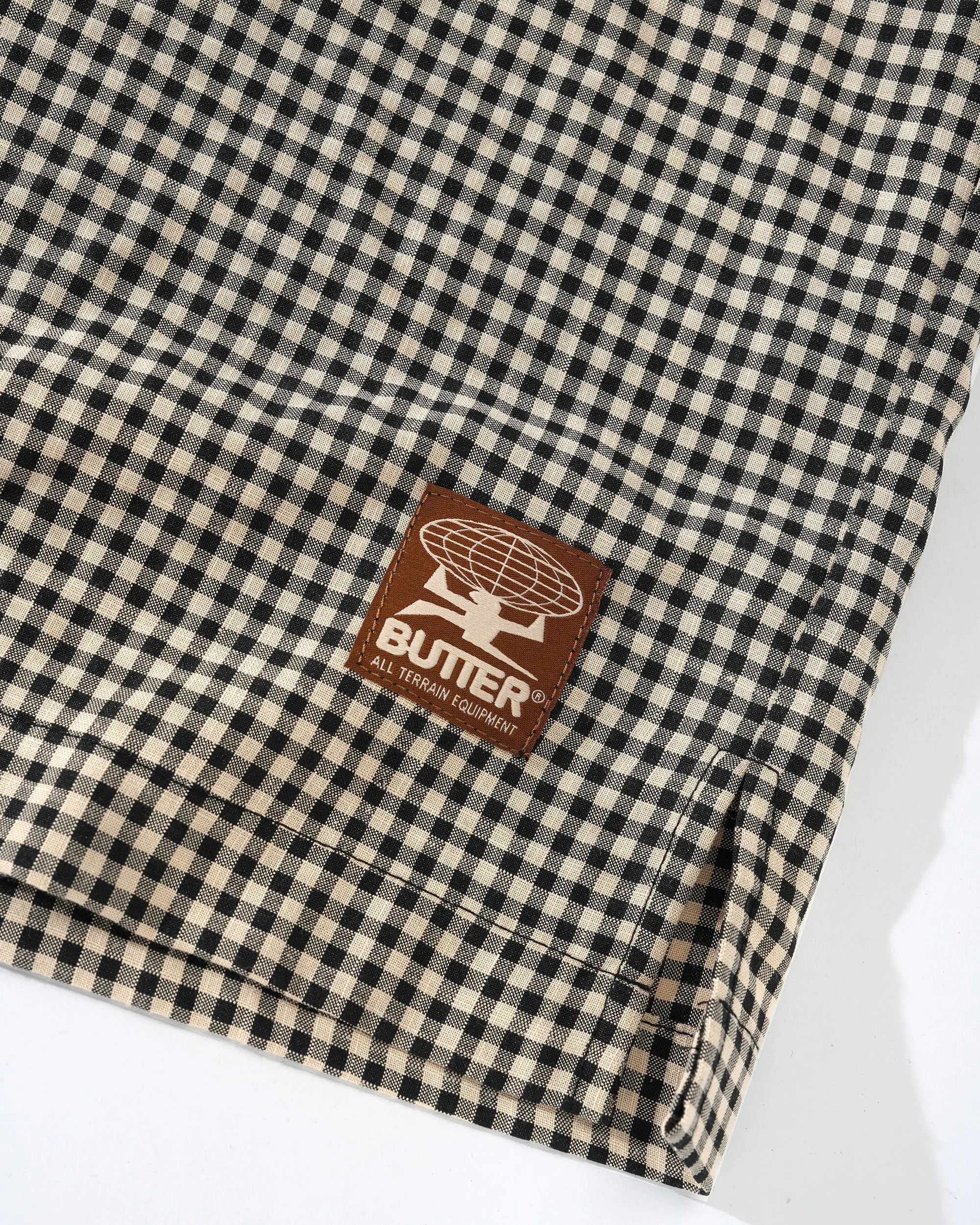 Gingham S/S Shirt, Natural / Black