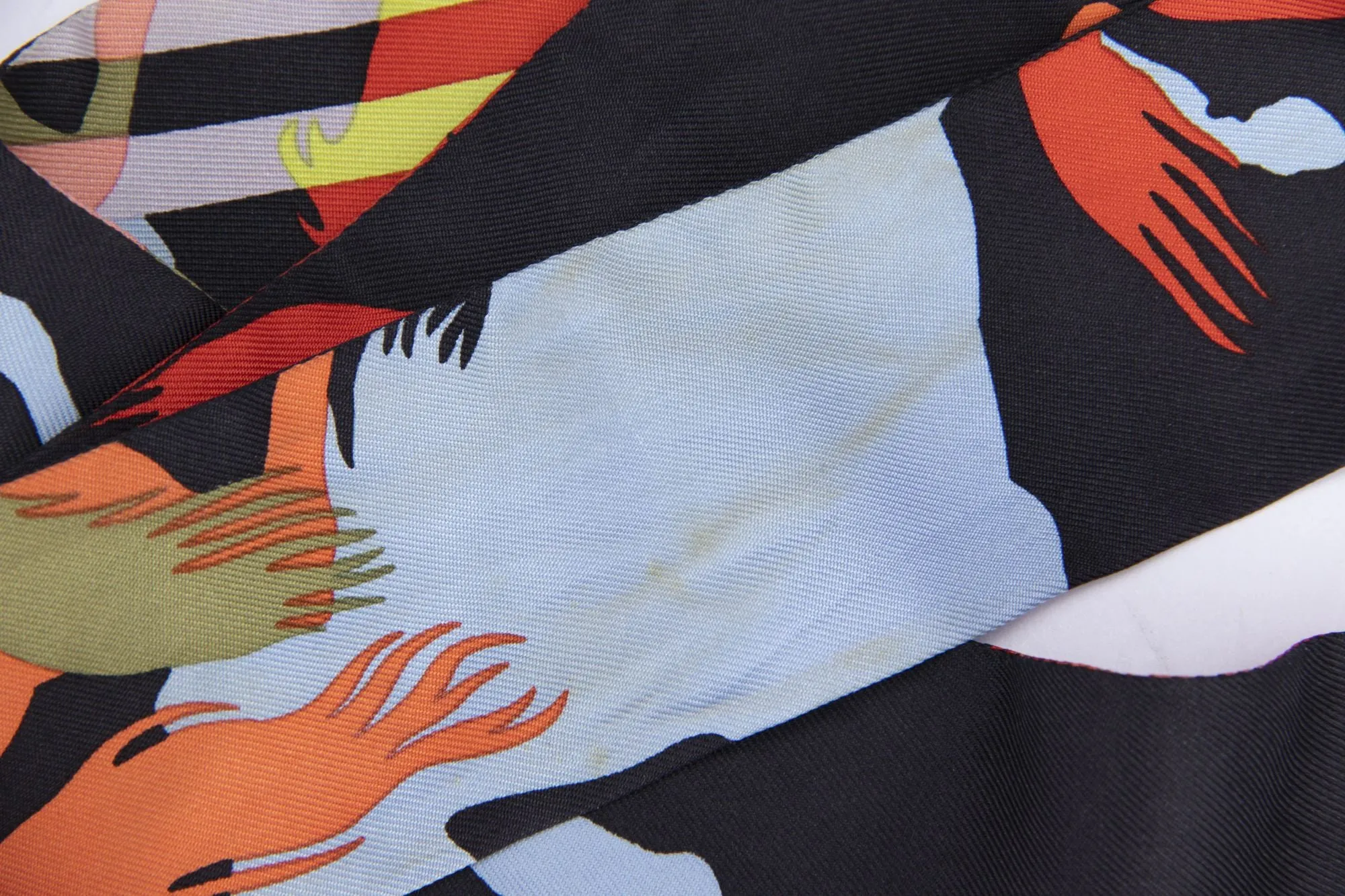 Hermes Silk Twilly Multicolor Black Base Running Horses