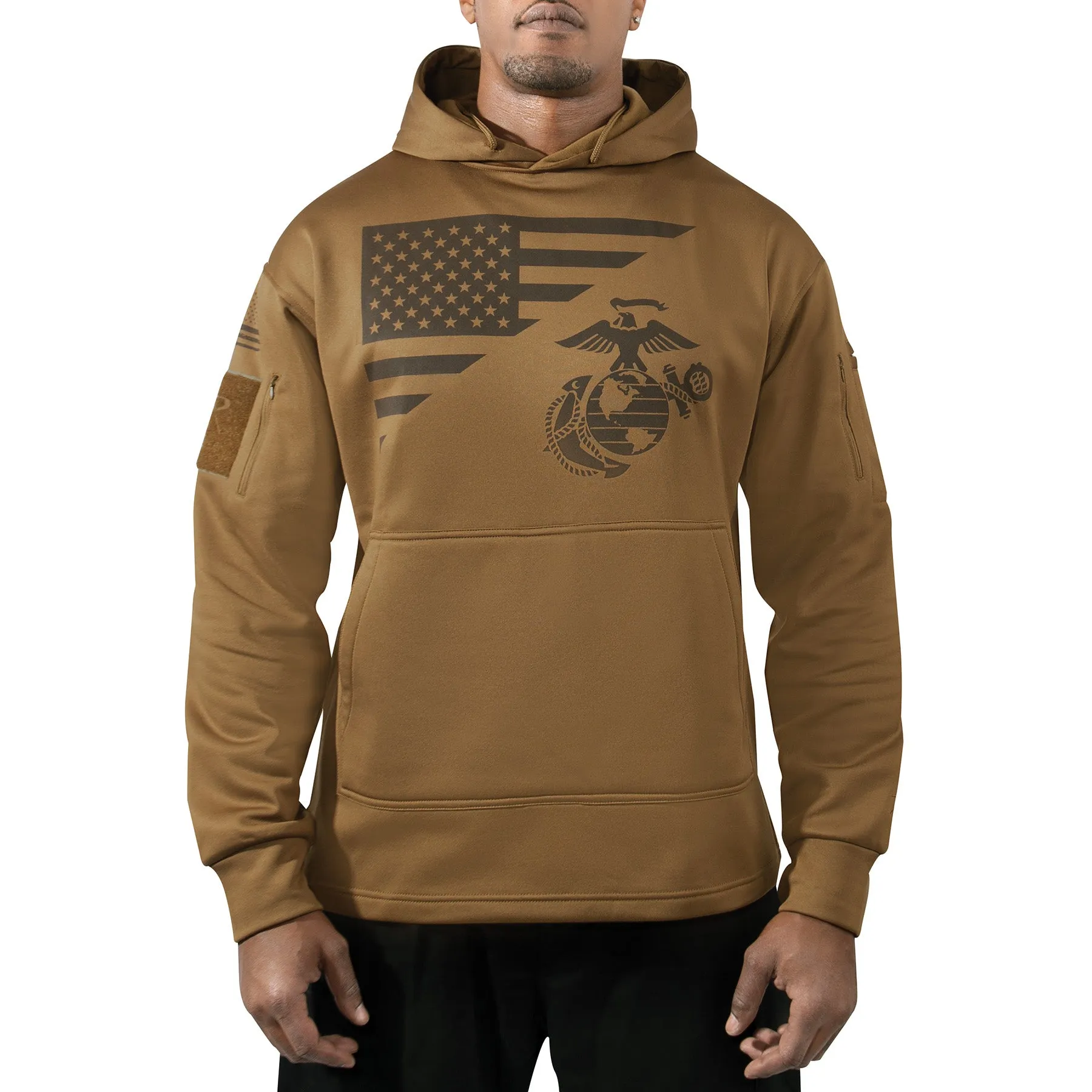 Hoodie: US Flag / USMC Eagle, Globe, & Anchor Concealed Carry Hoodie