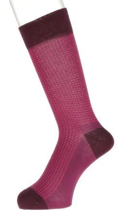 Hound's Tooth Italian Cotton Mid-Calf Socks