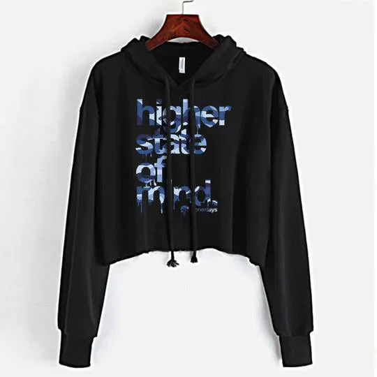 HSOM Army Blue Crop Top Hoodie