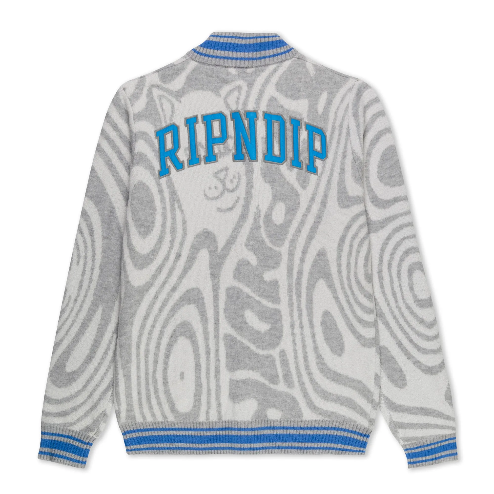 Hypnotic Team Spirit Knit Cardigan (Grey/Light Blue)