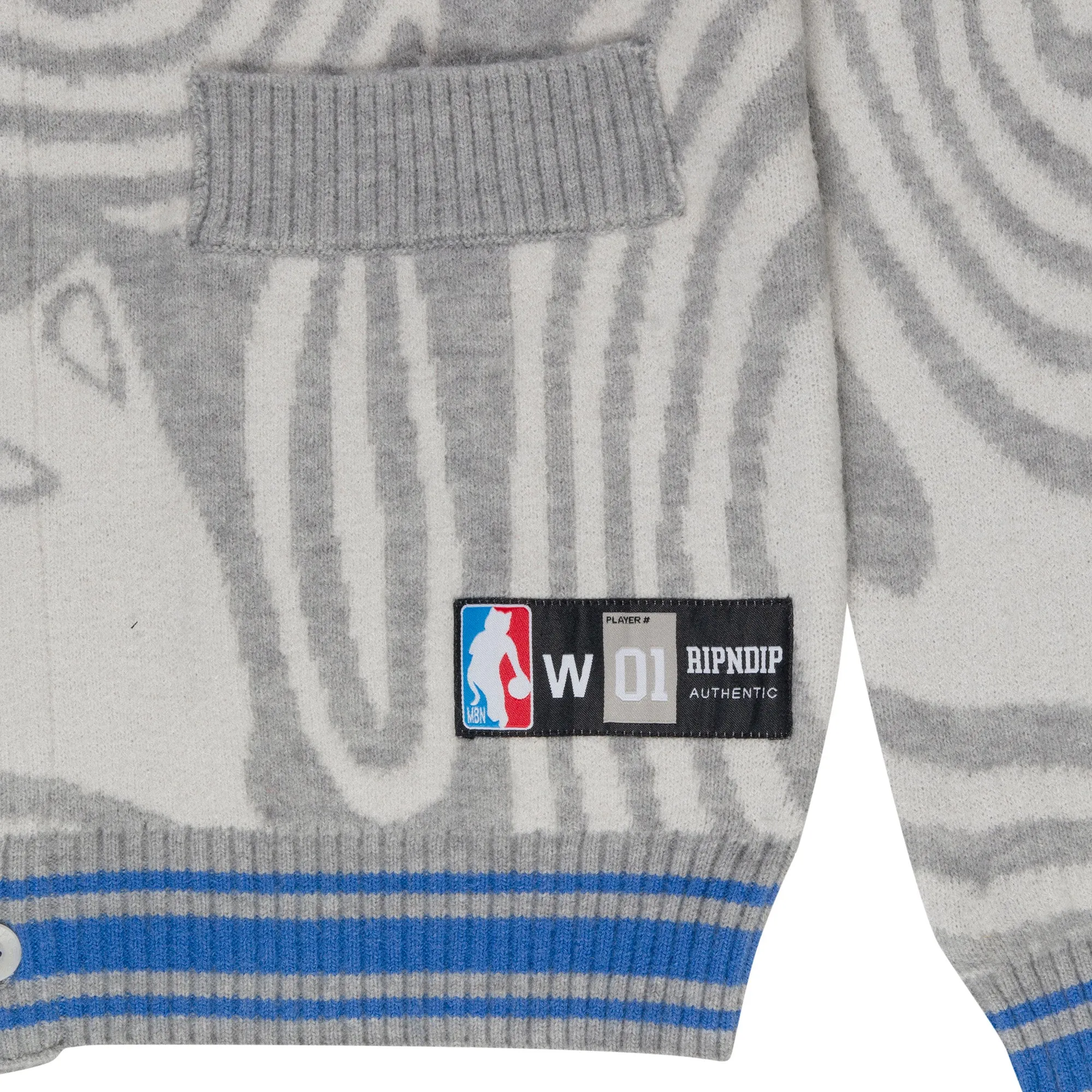 Hypnotic Team Spirit Knit Cardigan (Grey/Light Blue)