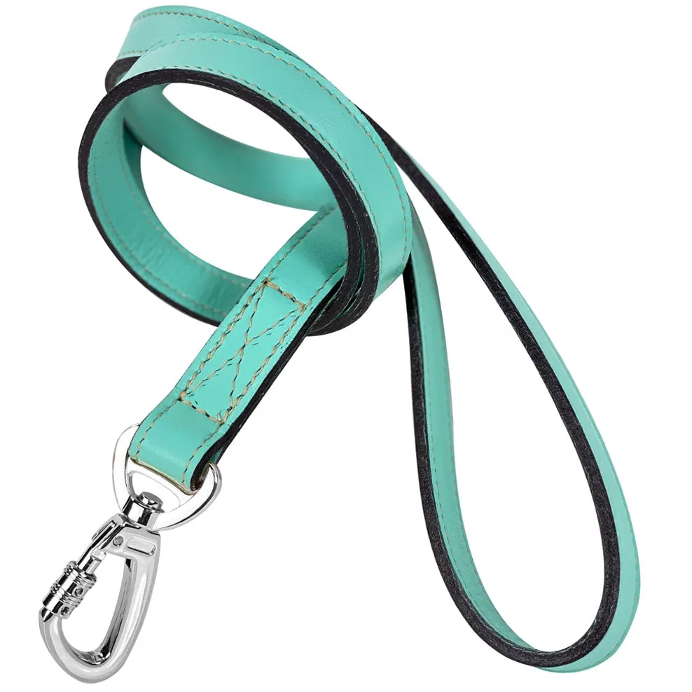 Imperial Dog Leash in Turquoise, Blue Zircon & Nickel