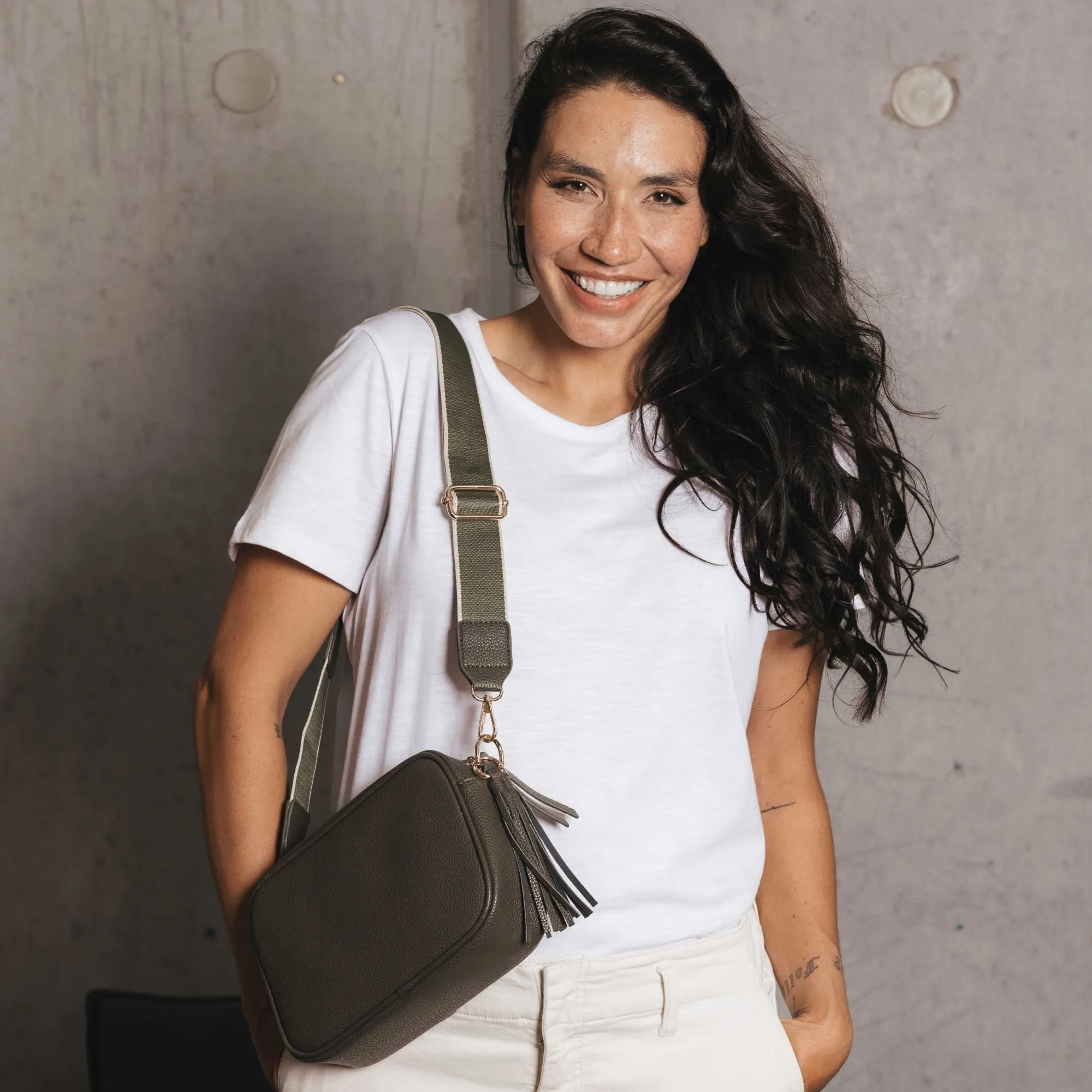 Indie Dark Olive Crossbody Bag