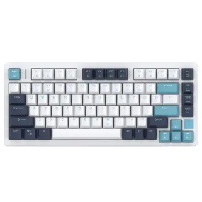 IROK FE75Pro Hot Swappable Mechanical Keyboard, Wireless TKL 75% RGB Customizable Backlit Gaming Keyboard, Bluetooth/2.4G/Wired for Windows PC Gamers- White/Blue