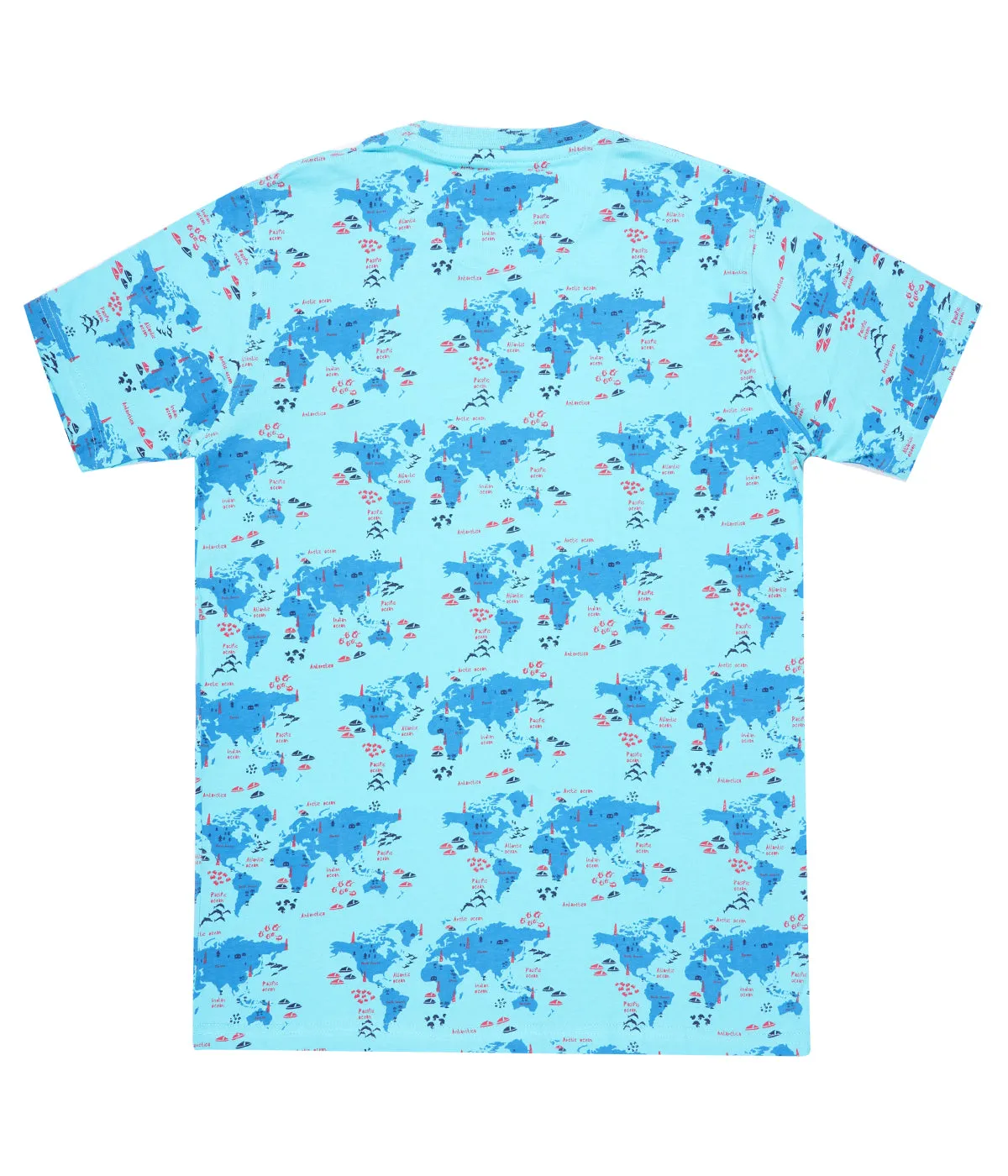 JDC Boy's Sky Blue Printed T-Shirt