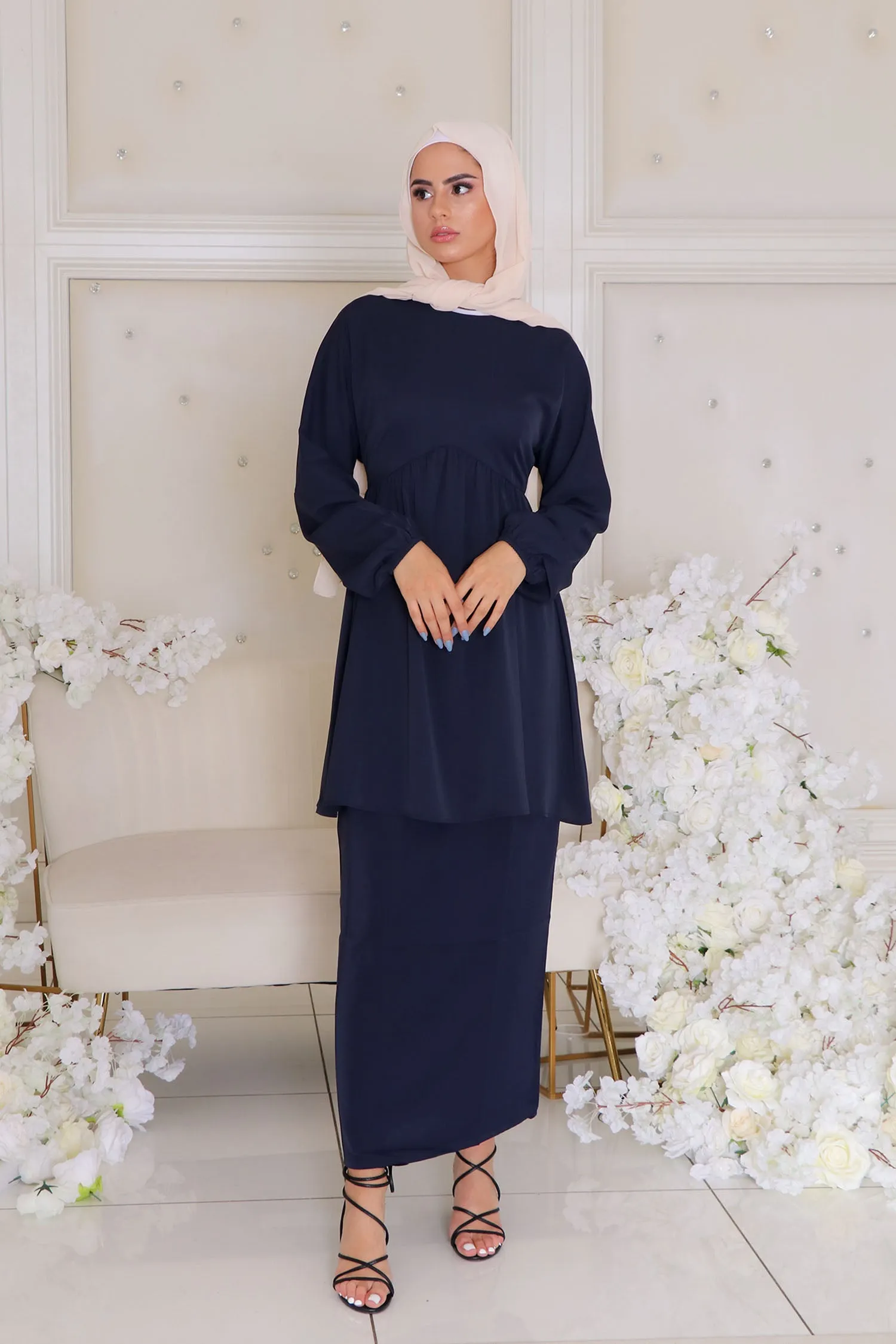 Kim Smock Top- Navy Blue