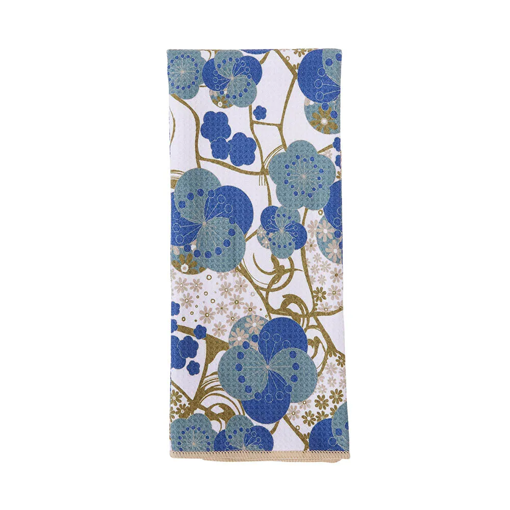 Kintsugi Blue blu Kitchen Tea Towel-Double Side Printed