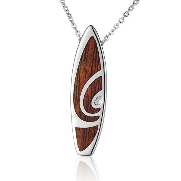 Koa Wood Surfboard Pendant