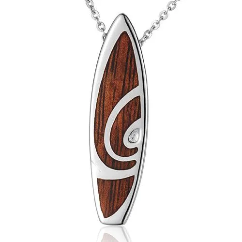 Koa Wood Surfboard Pendant