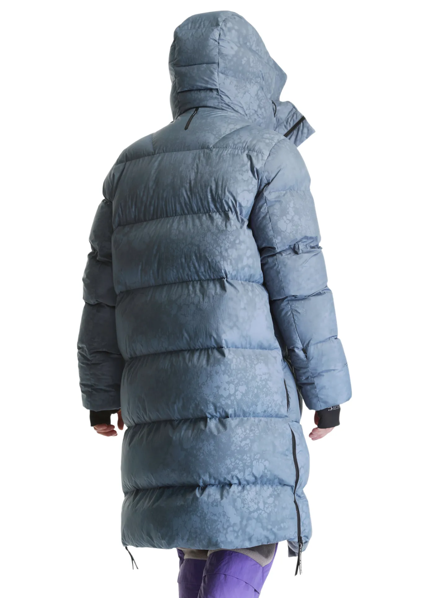 Krakatau Quilted Long Parka Coat (Blue Print)