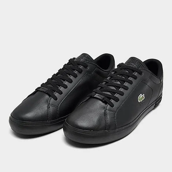 LACOSTE Men's Powercourt Leather Sneakers - Black/Black