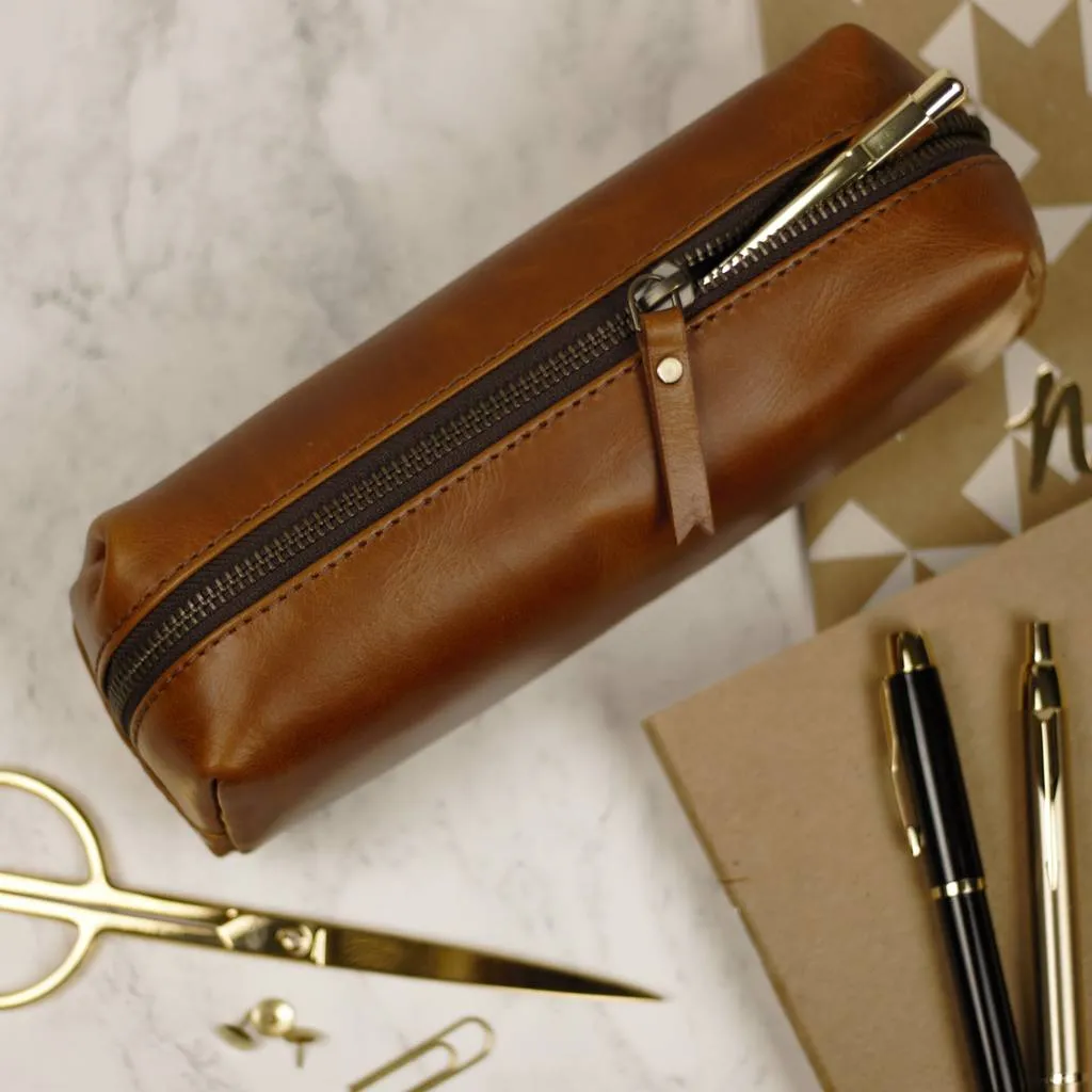 Leather Pencil Case With Personalisation