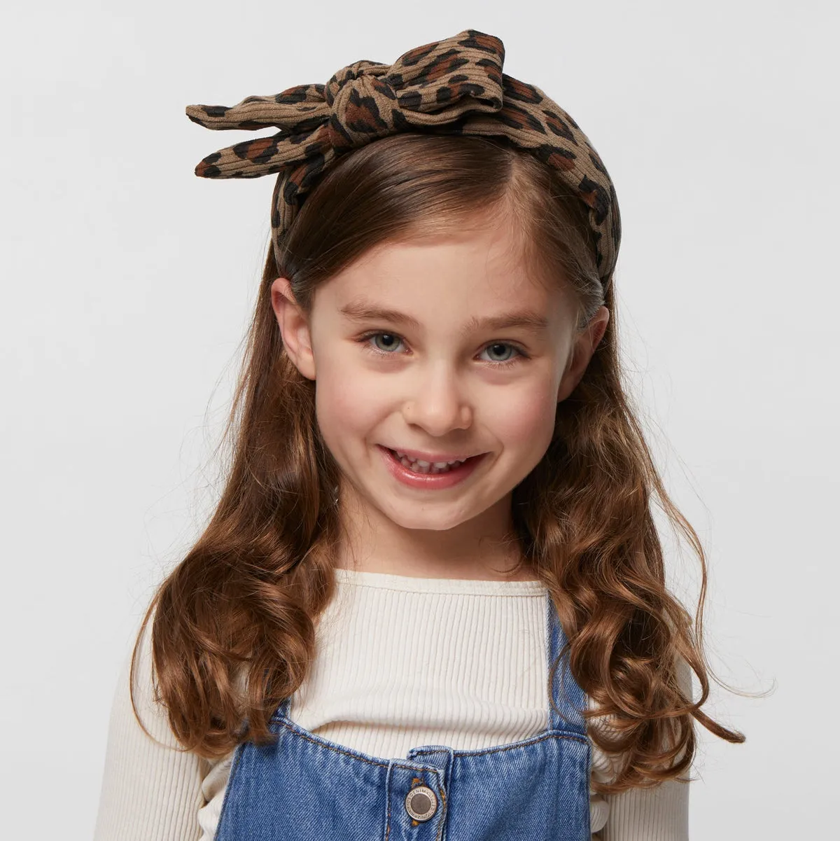 Lele Sadoughi Kids Khaki Leopard Corduroy Holly Headband