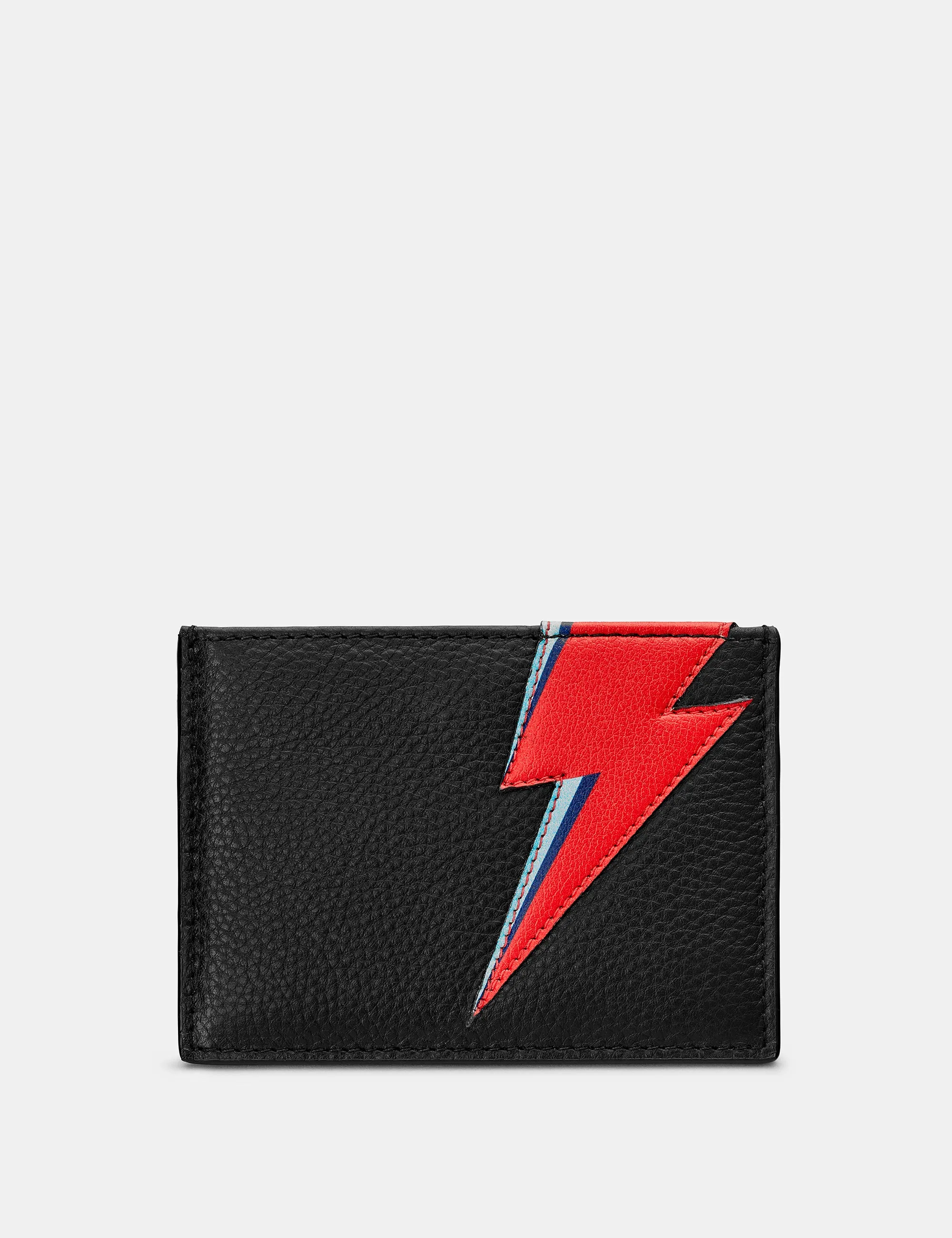 Lightning Bolt Black Leather Academy Card Holder