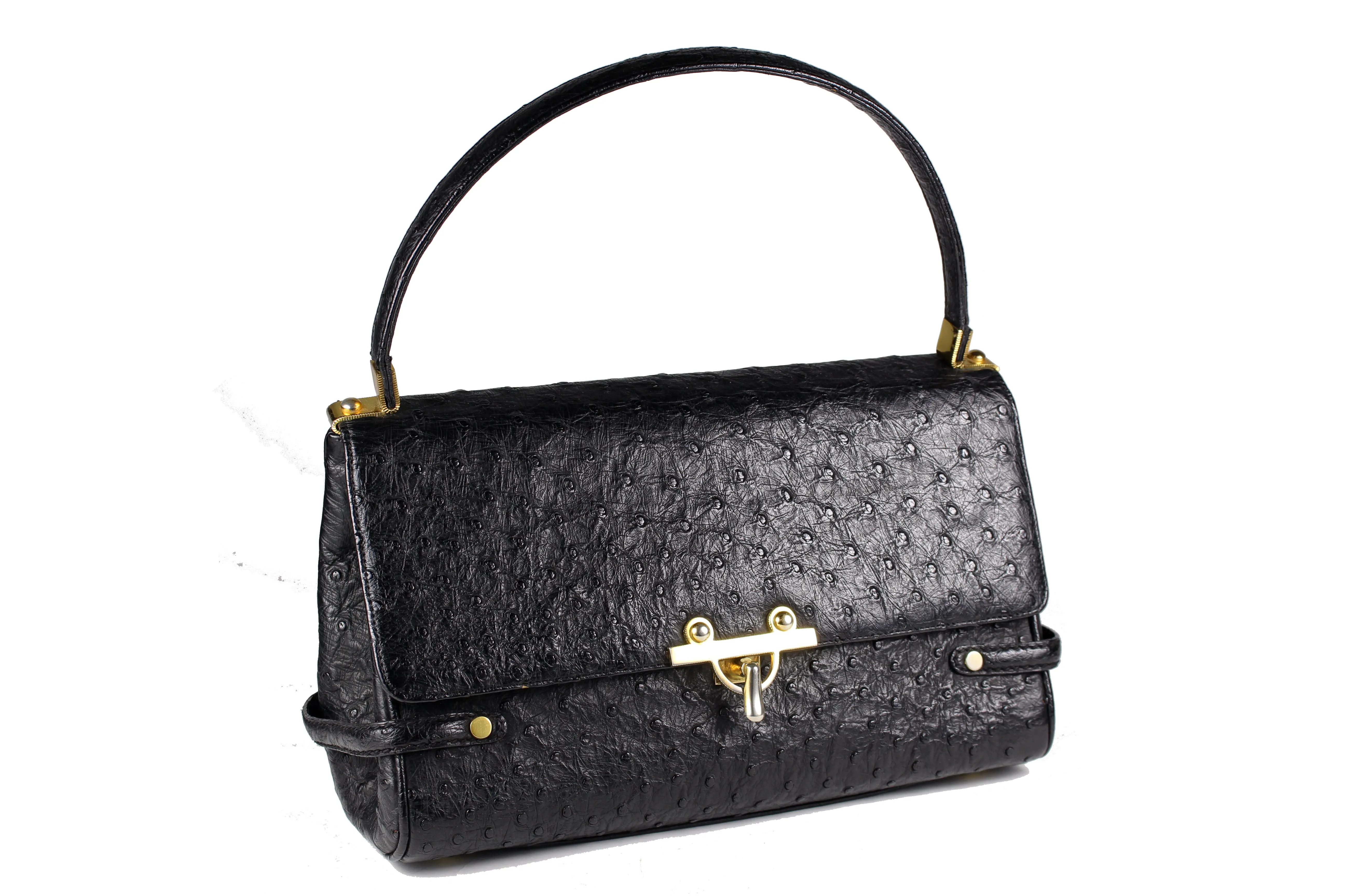 LOEWE black ostrich skin handbag