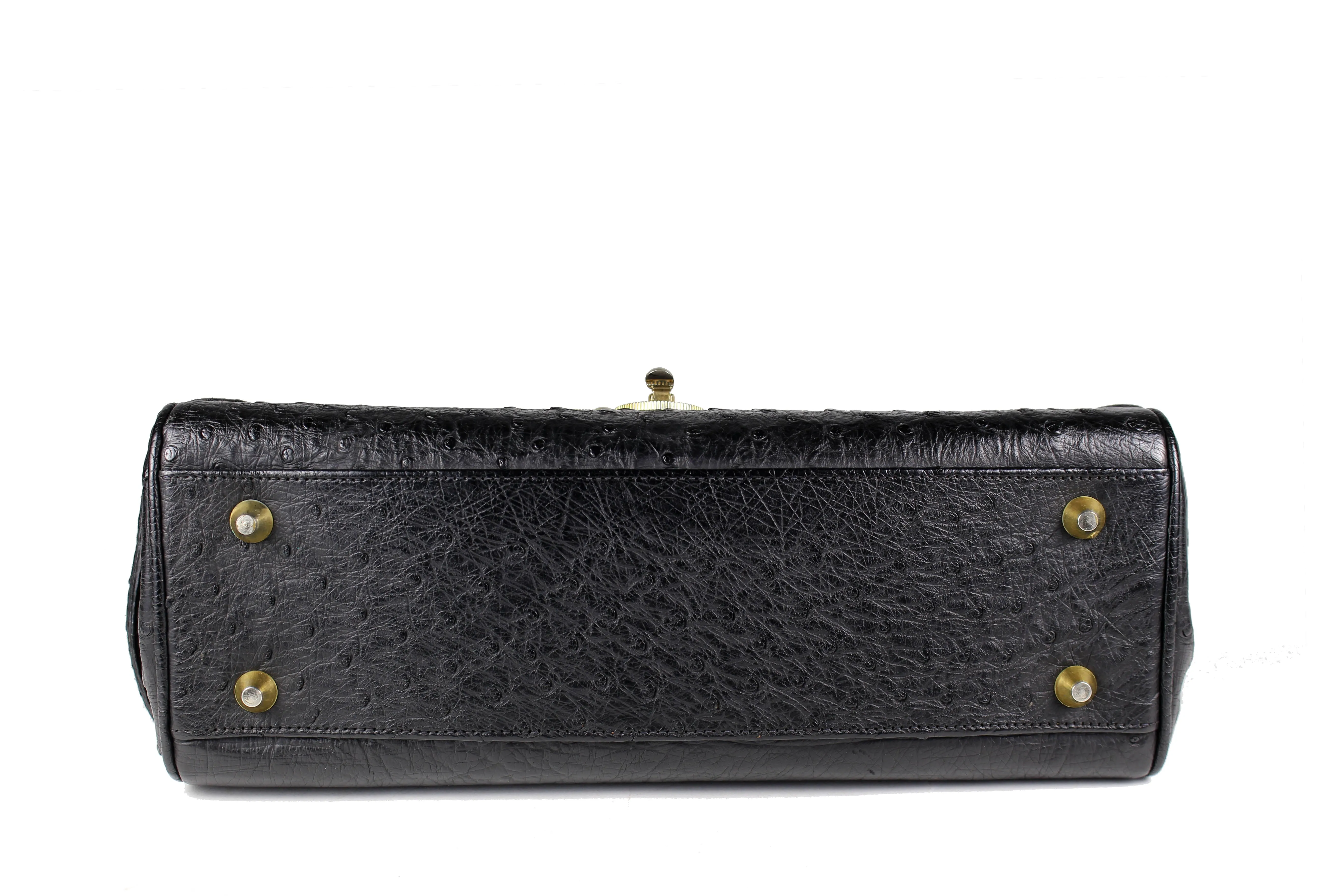 LOEWE black ostrich skin handbag