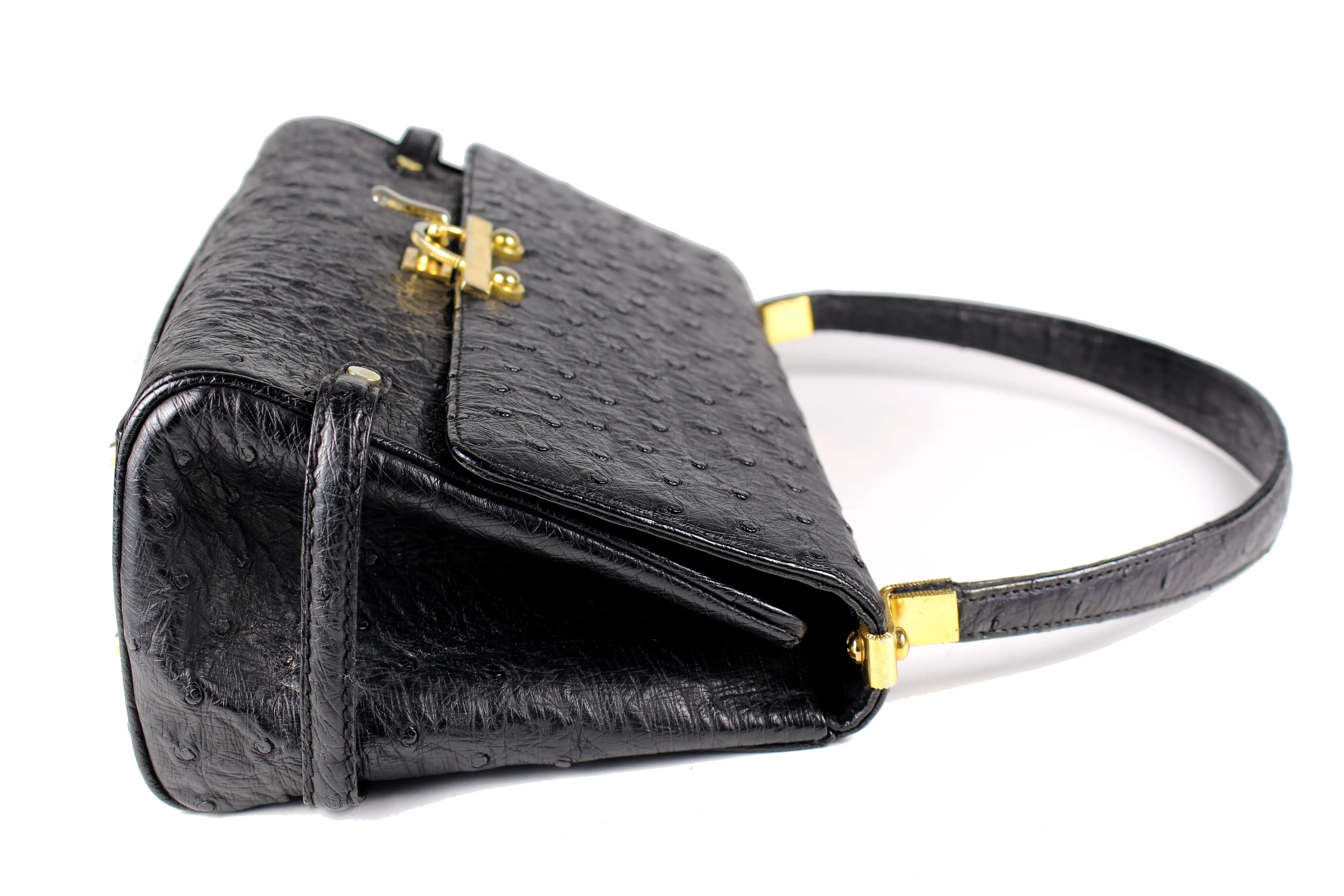 LOEWE black ostrich skin handbag