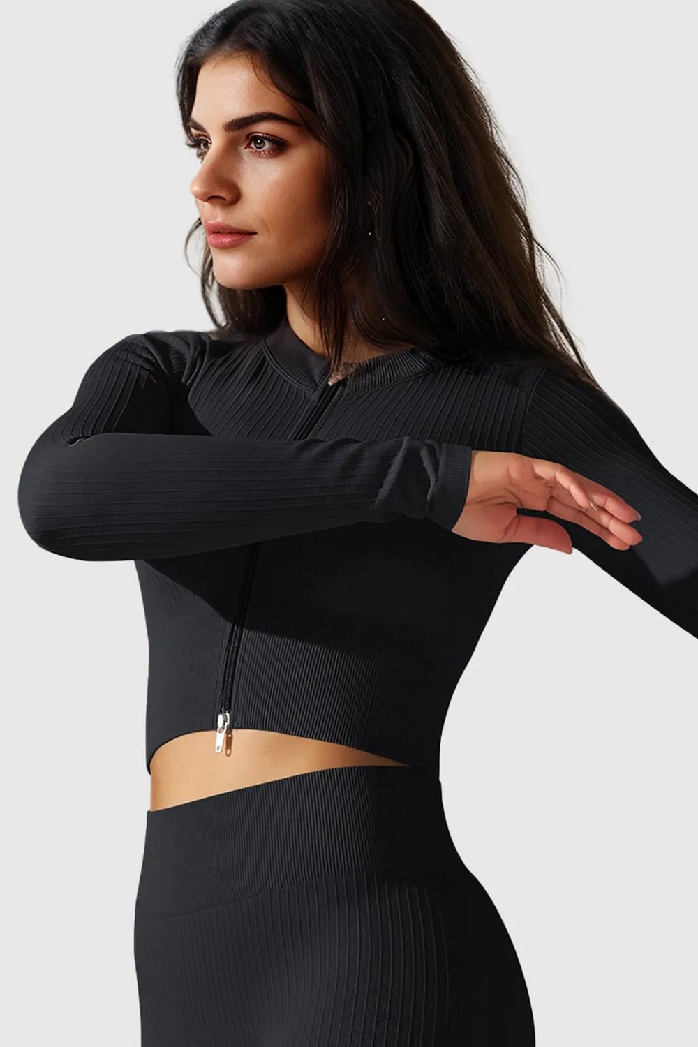 Long Sleeve Crop Yoga Tops