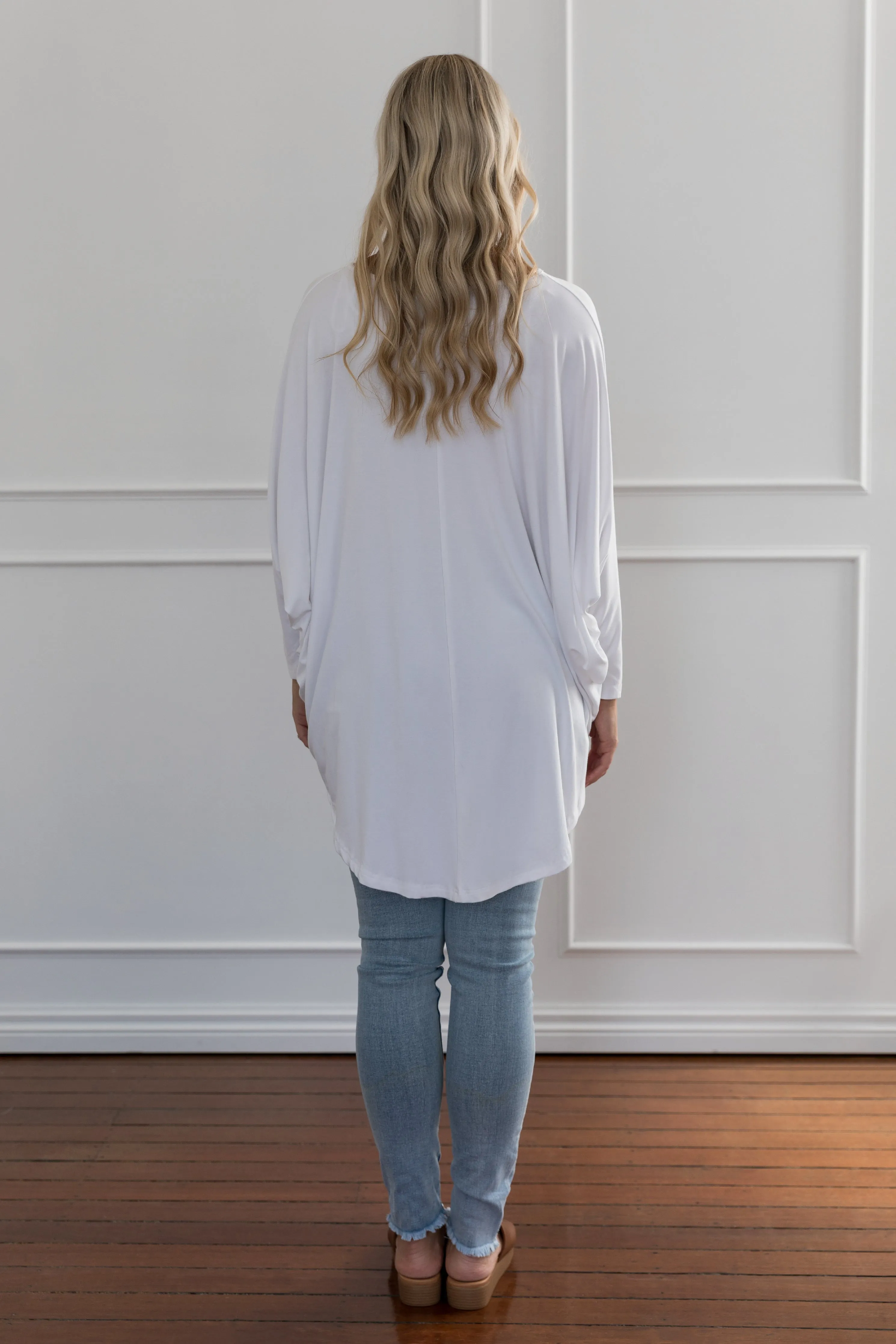 Long Sleeve Hi-Low Miracle Top in White