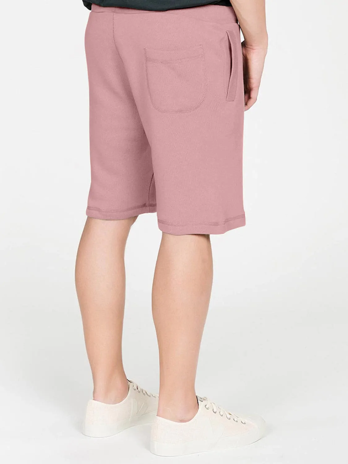 Loopback Cotton Jersey Relaxed Shorts Dusty Pink