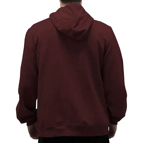 L/S Full Zipper Fleece Drawstring Hoodie 6400-452BT Burgundy - Big and Tall