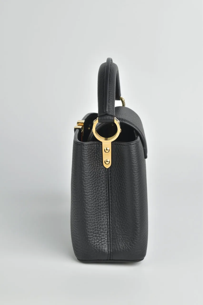 M56071 Noir Taurillon Capucines Mini Top Handle Bag