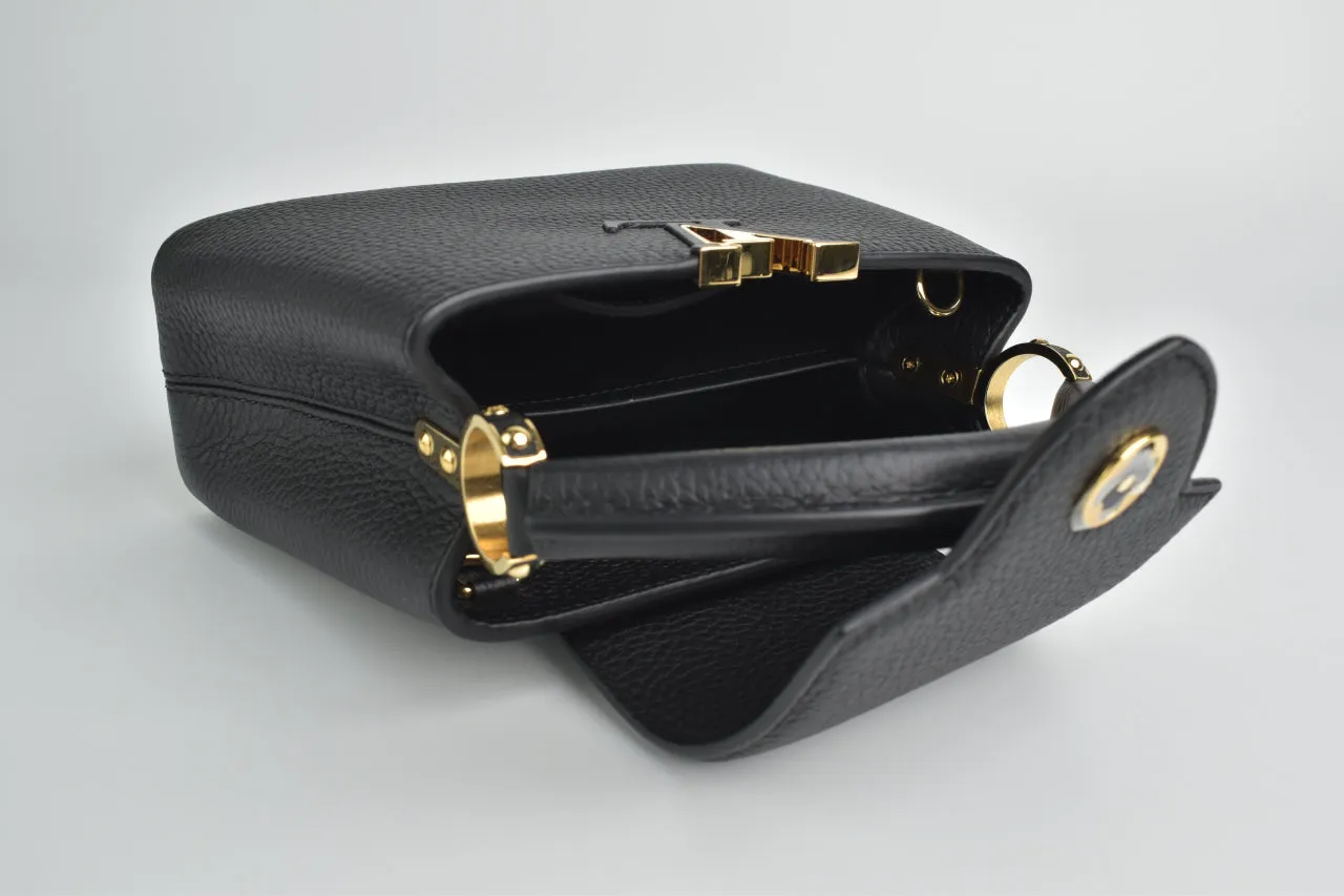 M56071 Noir Taurillon Capucines Mini Top Handle Bag