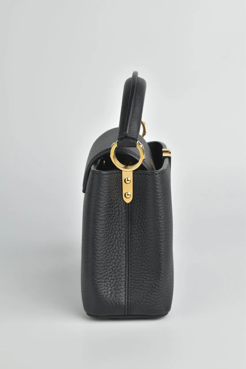 M56071 Noir Taurillon Capucines Mini Top Handle Bag