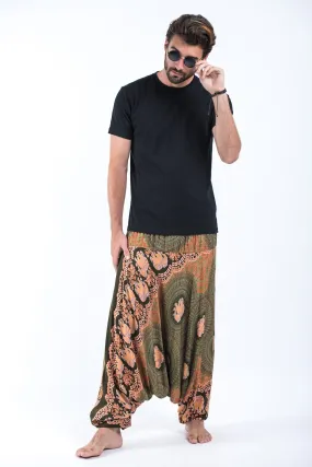 Mandala Elephant Drop Crotch Men's Elephant Pants in Olive