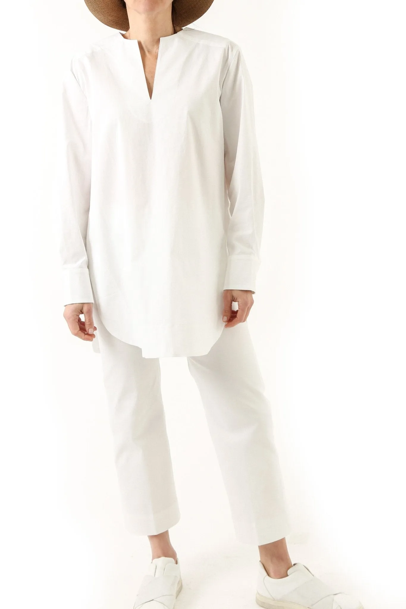 MARAKESH TUNIC SHIRT IN ITALIAN COTTON STRETCH