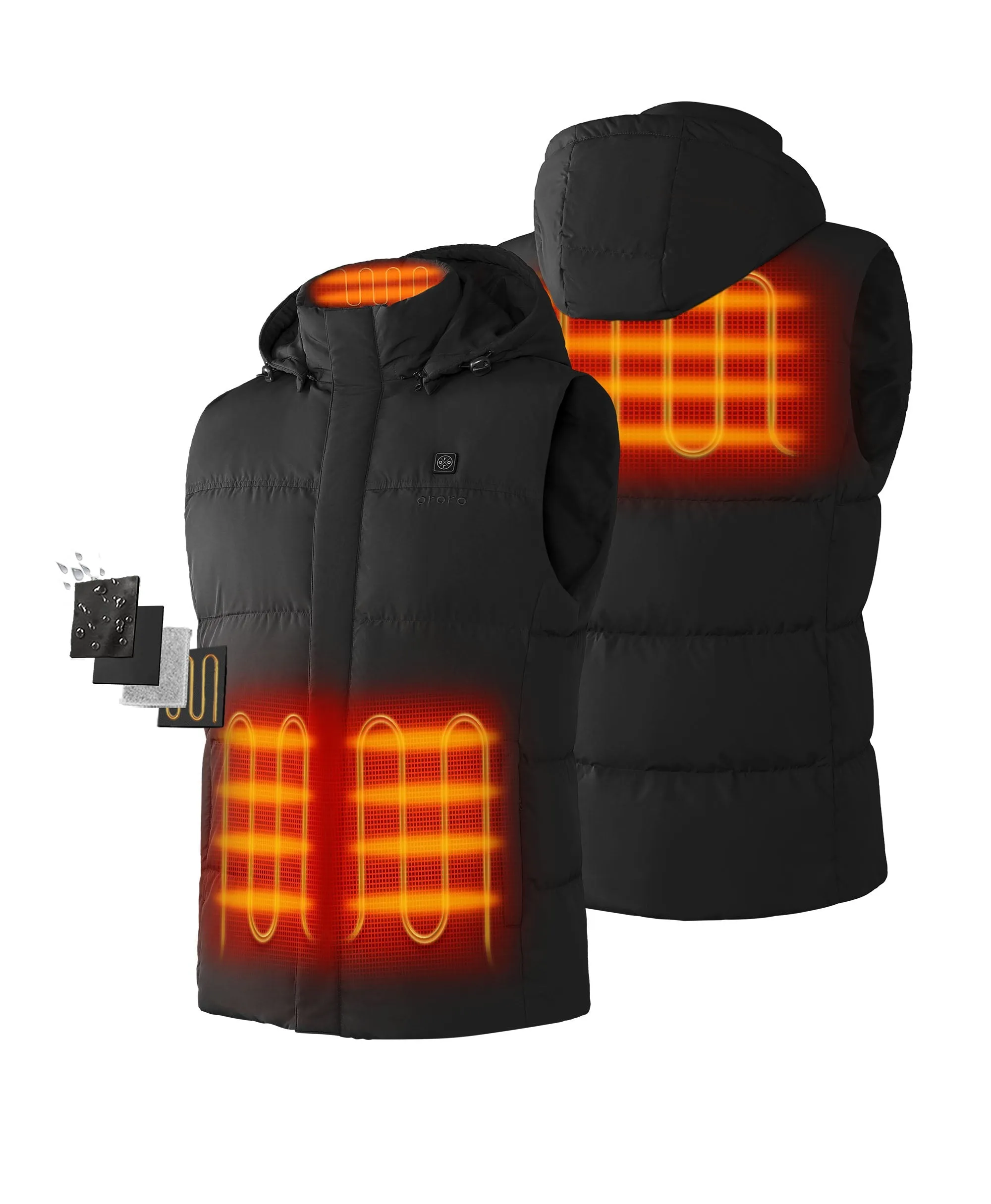 Men's Heated Down Vest - Black/Blue