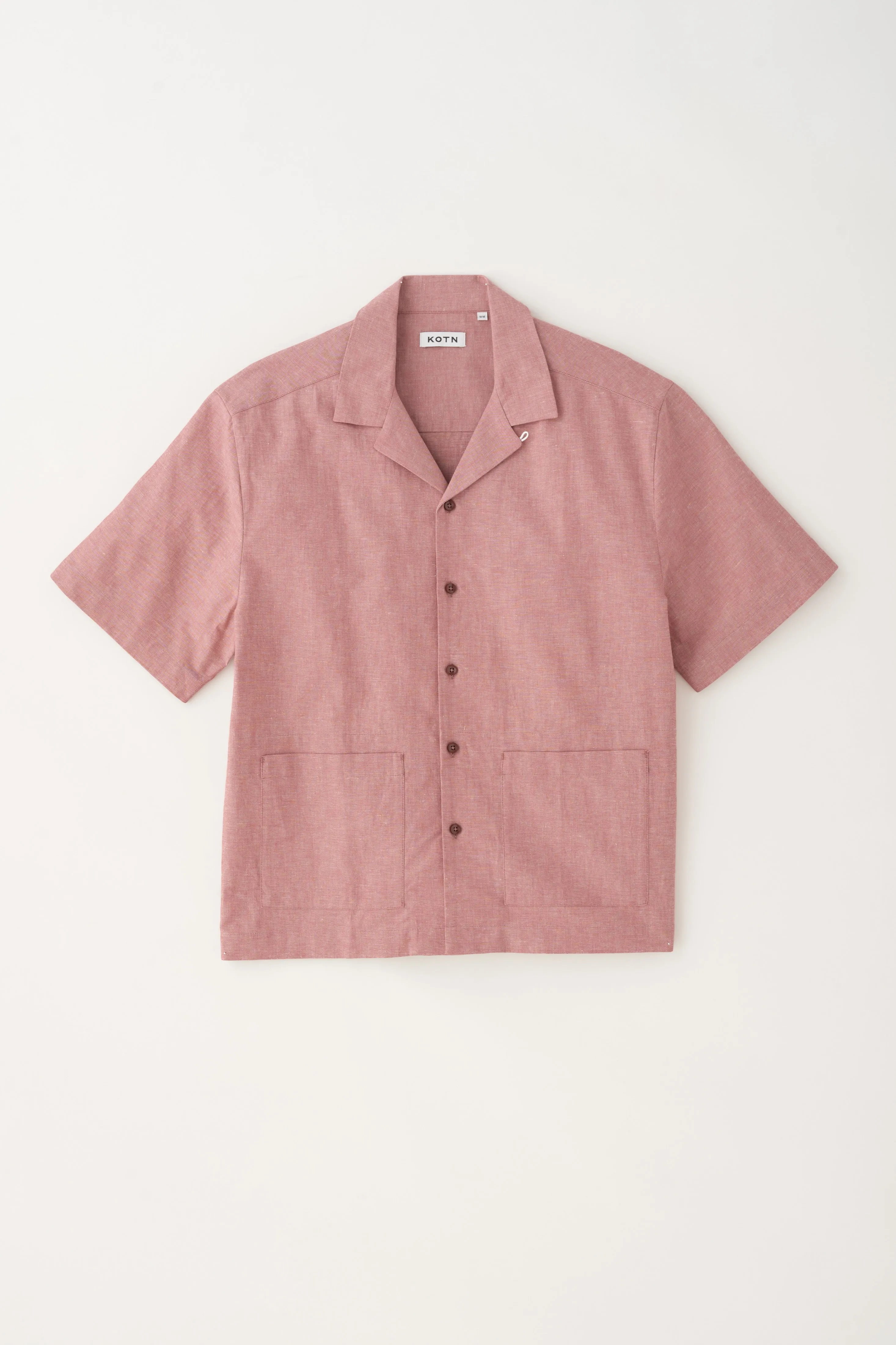 Men’s Linen Camp Shirt in Rosewood