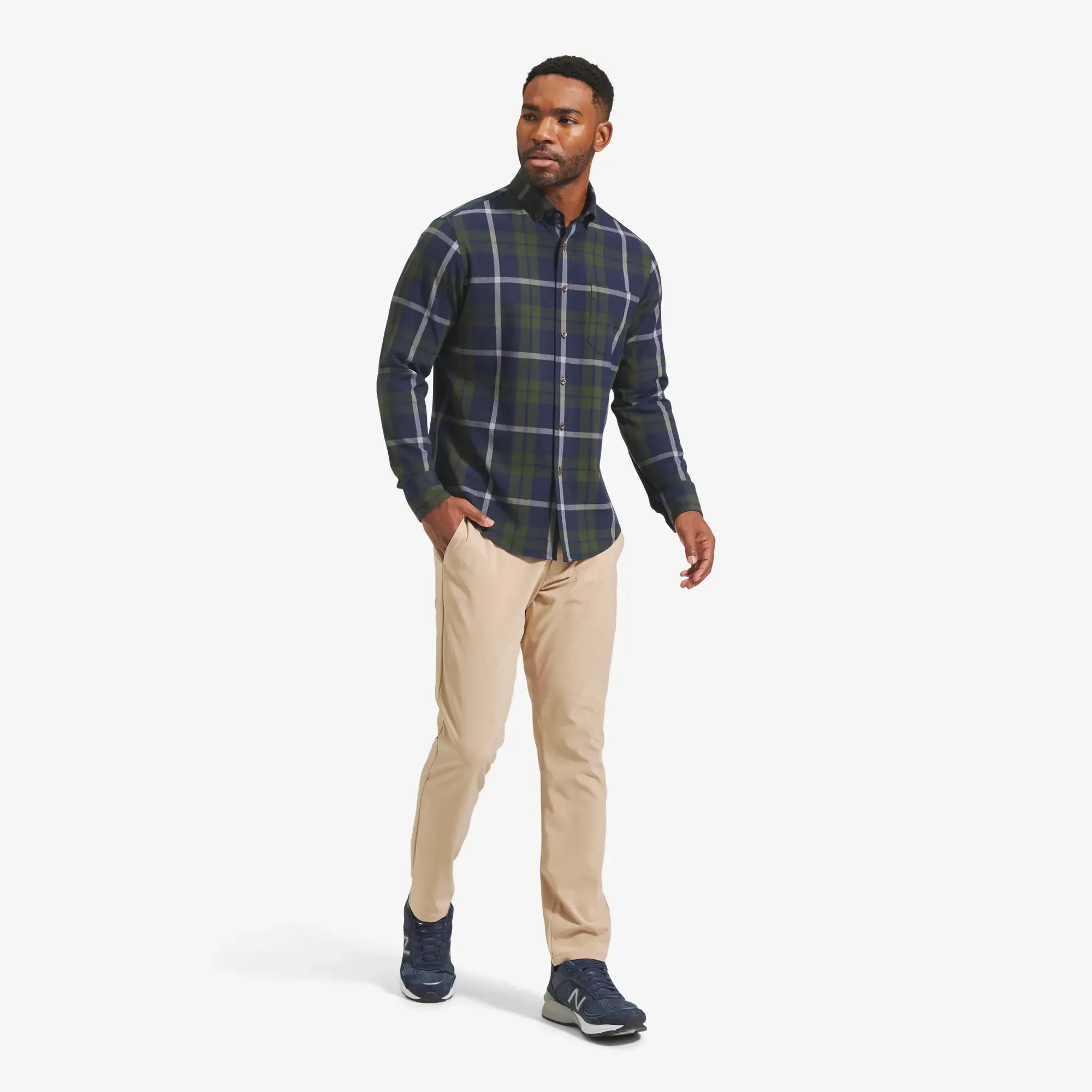 Men's Mizzen and Main | City Flannel | Olive Navy Large Plaid