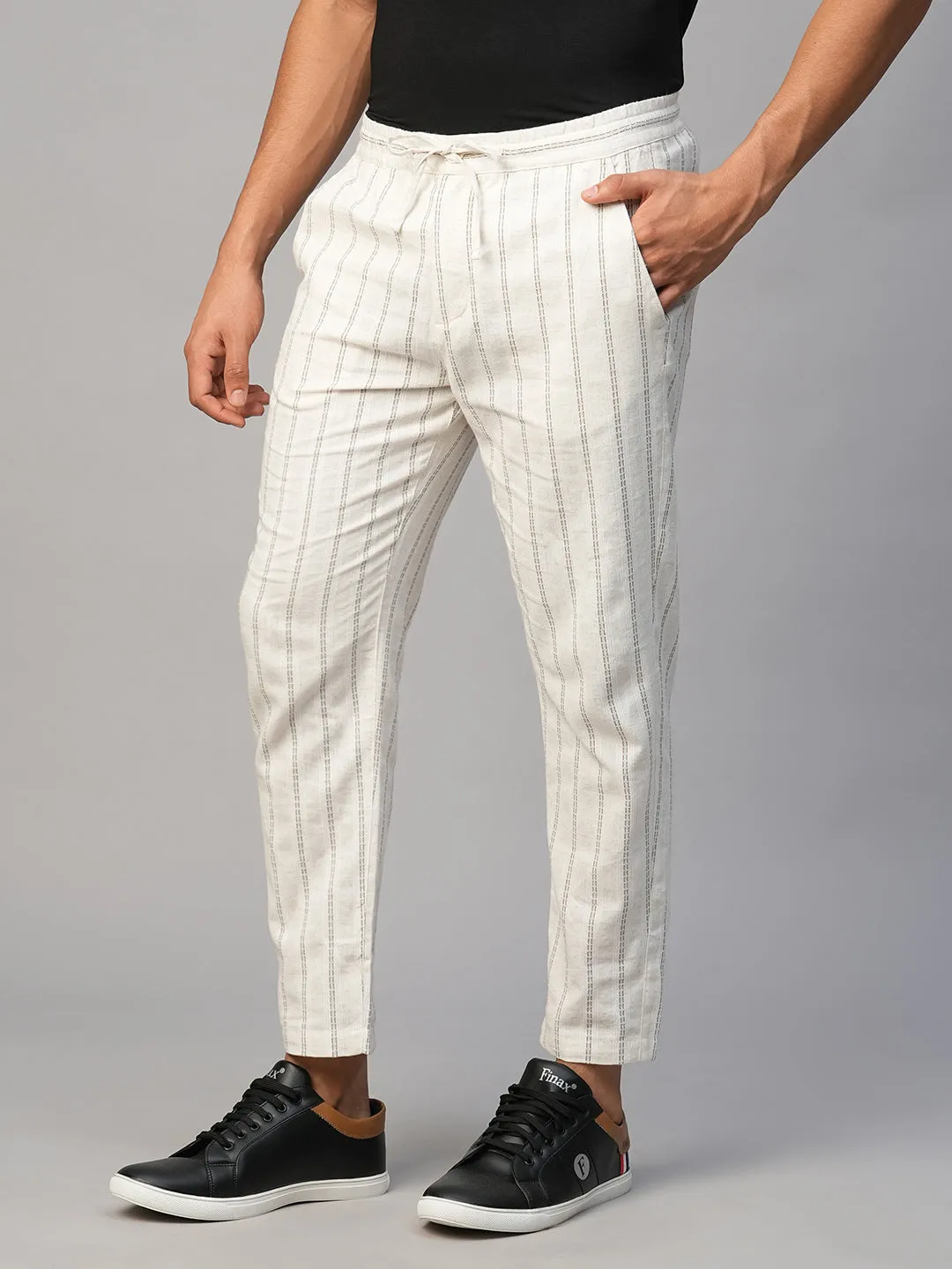 Men's Natural Cotton Linen Regular Fit Pant