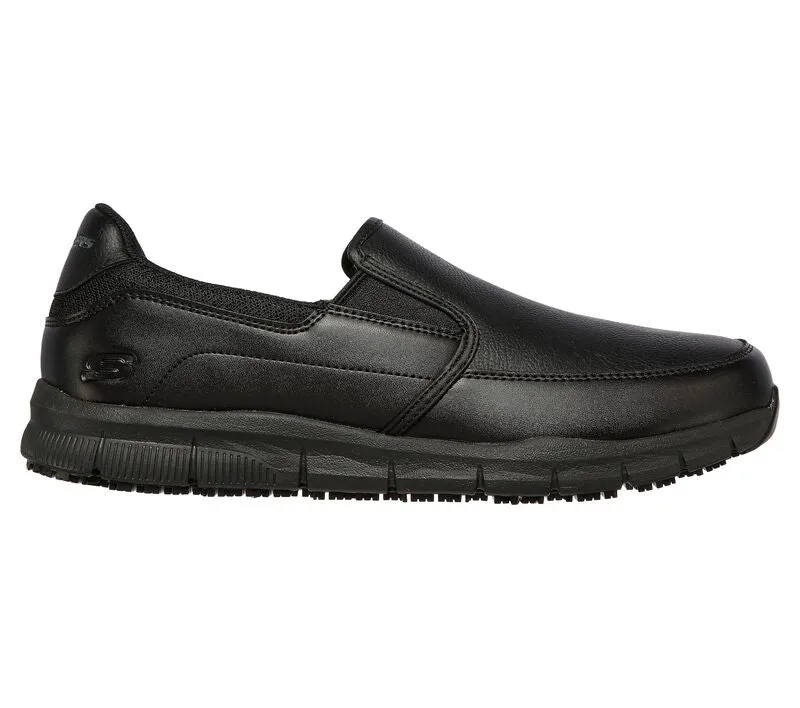 Mens Skechers Work Slip on Shoes Slip Resistant Sole Memory Foam 77157EC/BLK sale