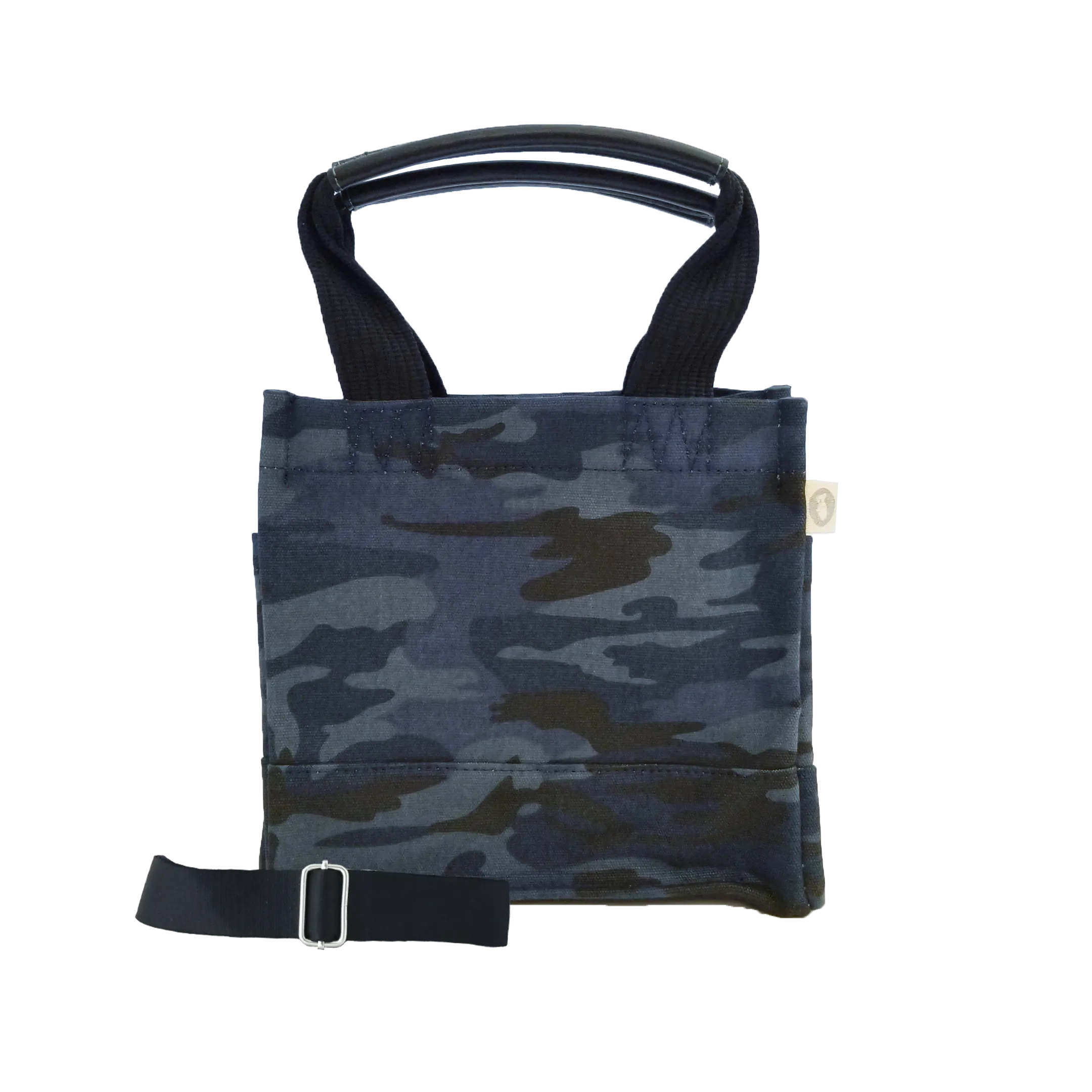 Mini Luxe North South: Dark Blue Camouflage with Color Stripes