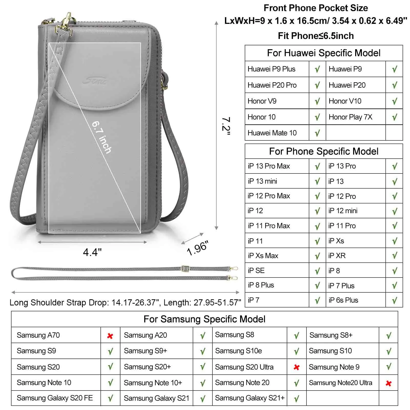 Mini RFID Cell Phone Crossbody Bag