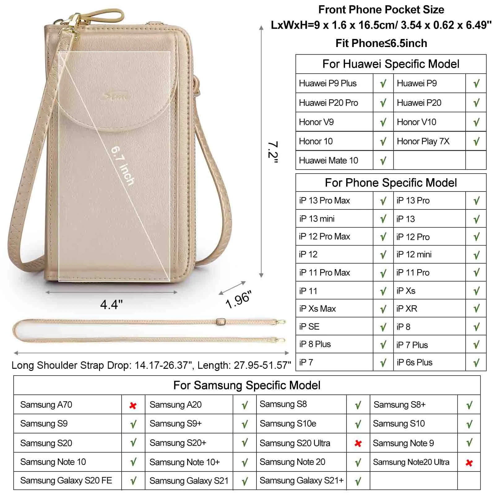 Mini RFID Cell Phone Crossbody Bag