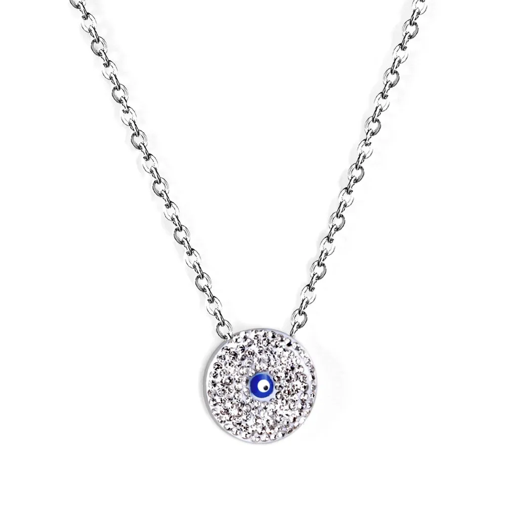 Minimalist Evil Eye Stainless Steel Necklace