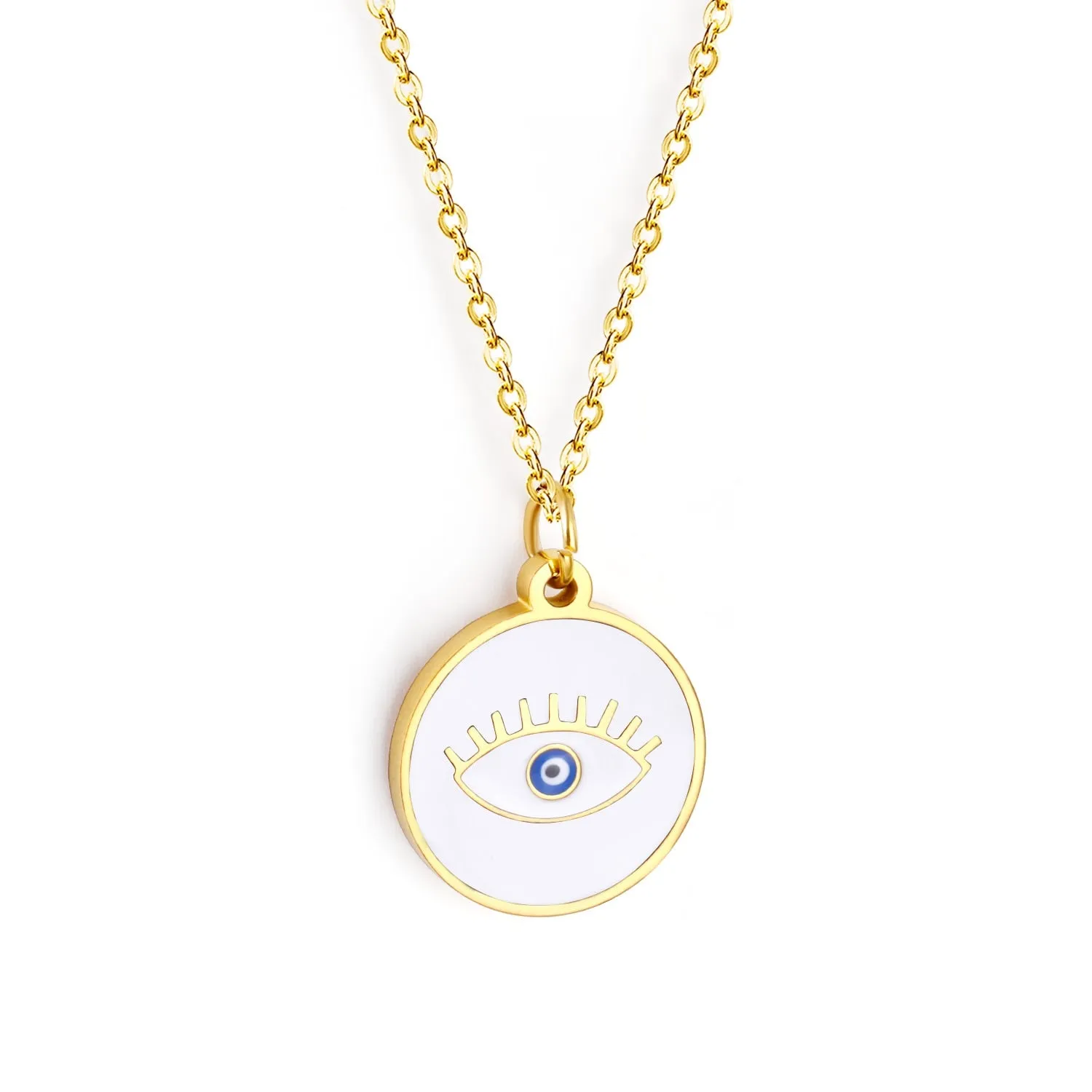 Minimalist Evil Eye Stainless Steel Necklace