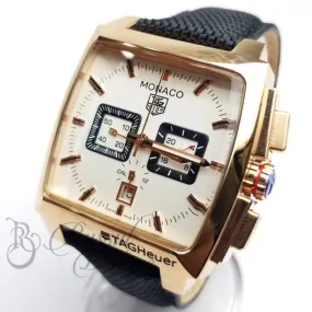 MNC Chronograph mens leather Watch | Rosegold