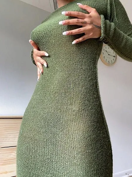 New Knitted Bodycon Dress  Women Autumn