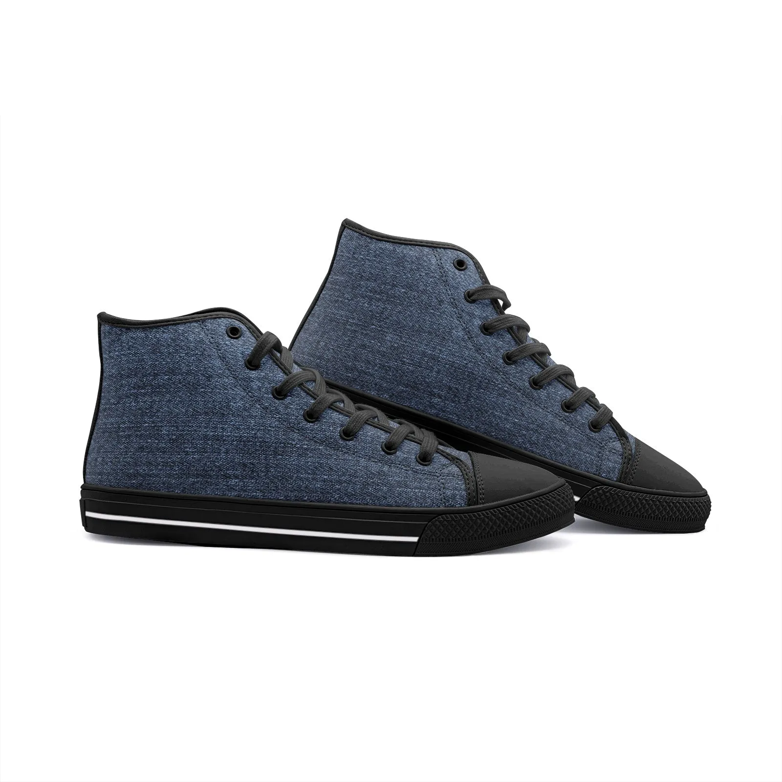 Our Best Canvas High Top Sneaker Men and Women Blue Denim Pattern