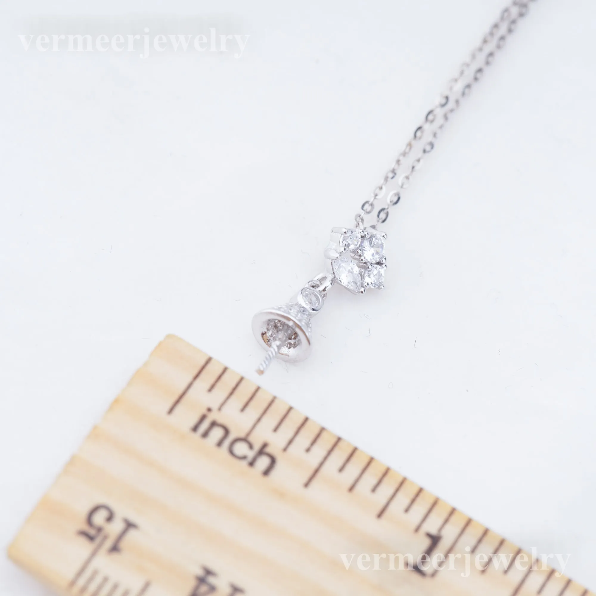 P011035 DIY 6-8mm Natural Freshwater pearl pendant accessory 925 sterling silver engagement jewelry necklace for women