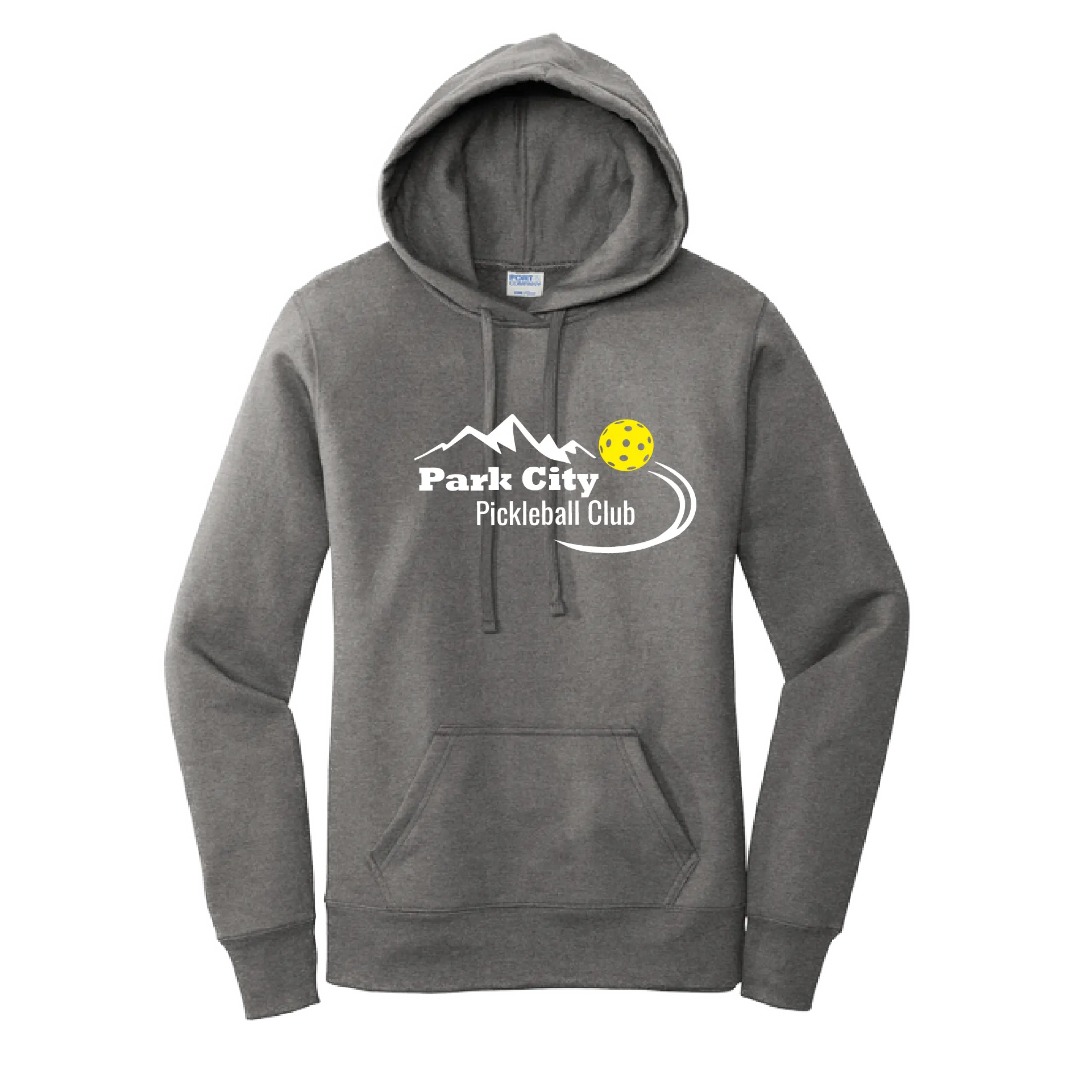 Park City Pickleball Club (White Words) Customizable | Women’s Fitted Hoodie Pickleball Sweatshirt | 50% Cotton 50% Poly Fleece